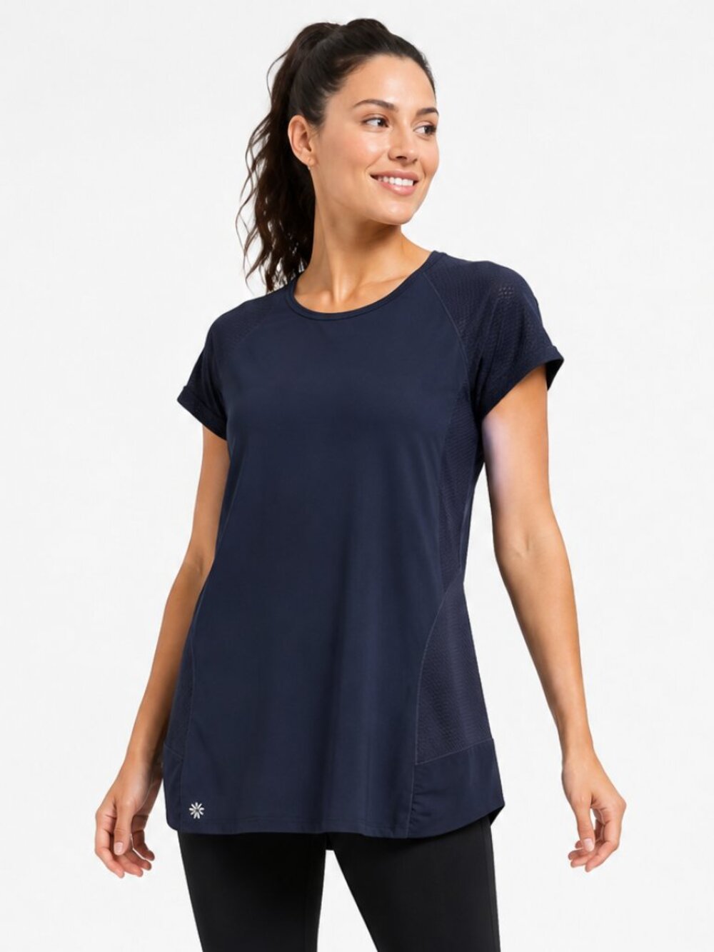 Athleta Navy Mesh Running Top Women’s Medium